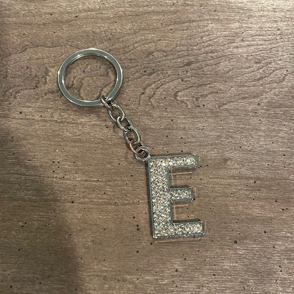 Amazon “E” diamond & silver Keychain